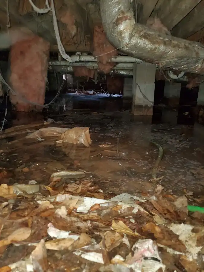 Crawl space flood assessment for Commercial Water Damage Restoration in South Boston