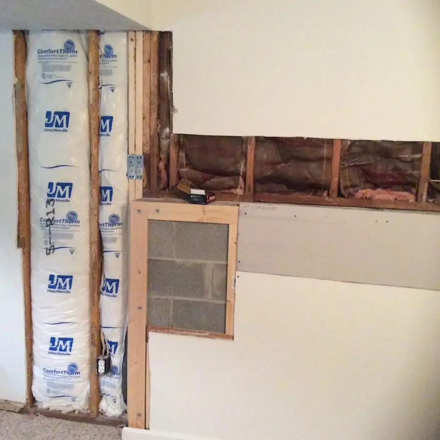 Wall insulation replacement during Contents Cleaning & Restoration in South Boston